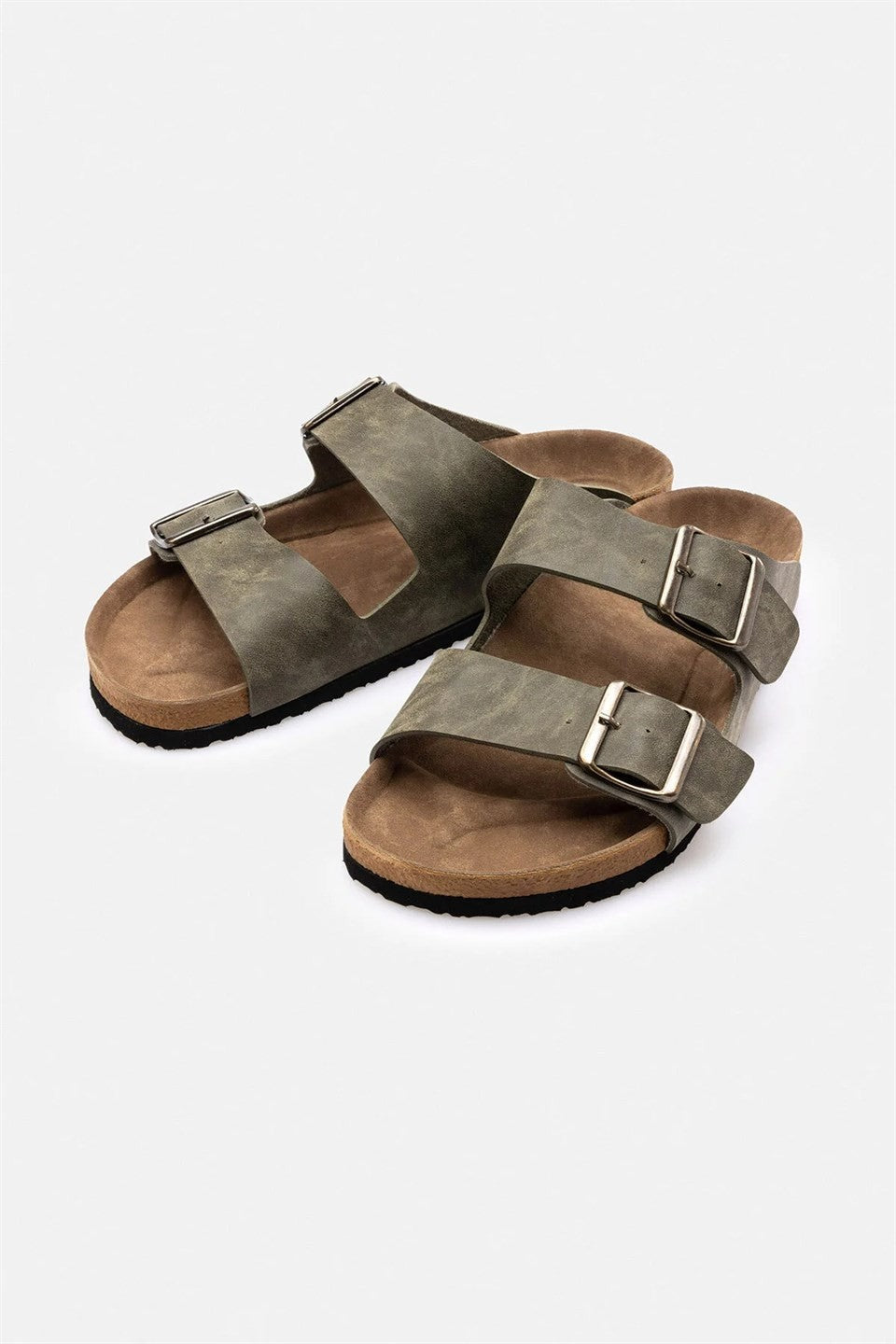 Polyester-Based Synthetic Slippers with Double Buckles