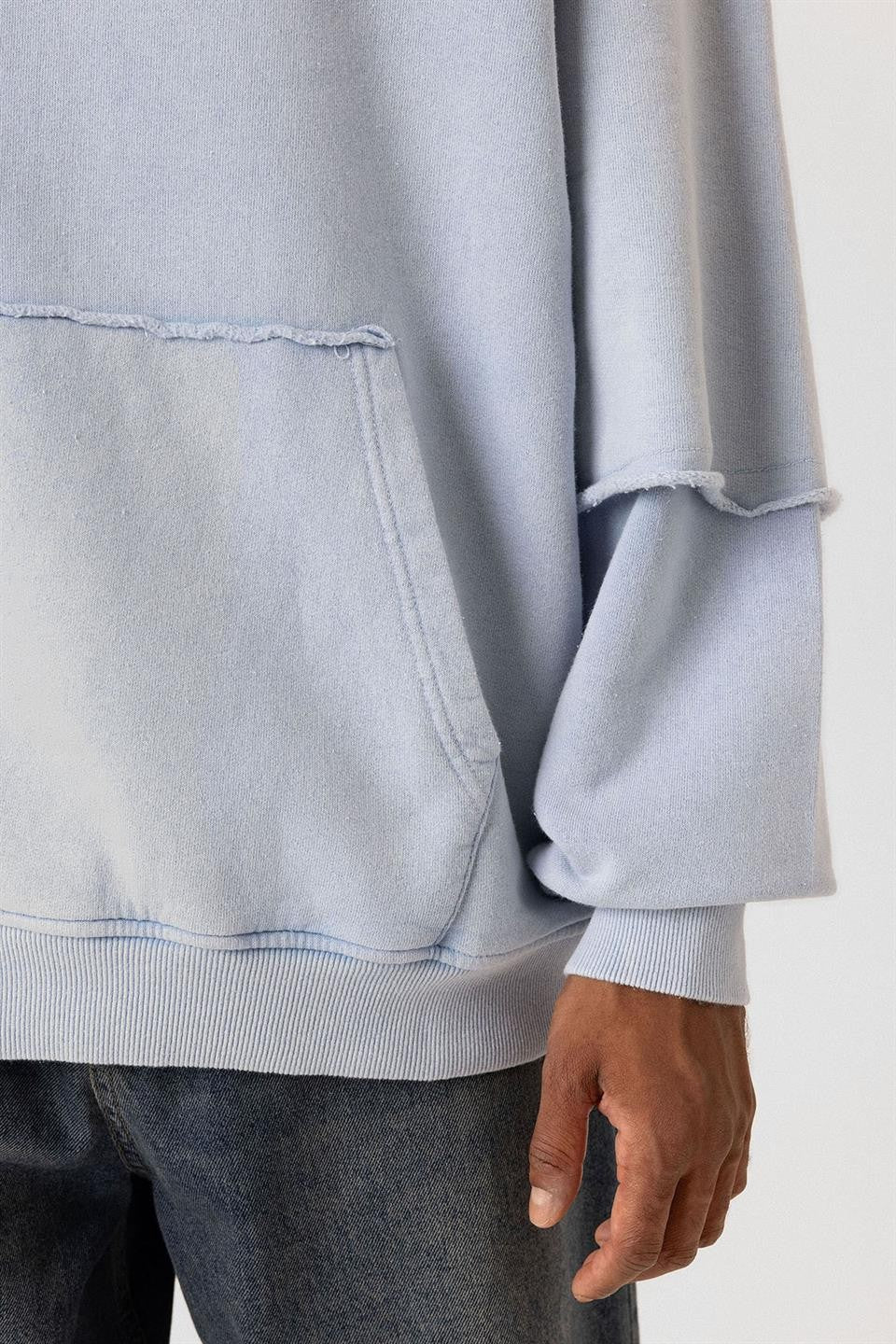 Oversized Printed Sweatshirt with Sleeve Details