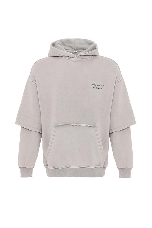Oversized Printed Sweatshirt with Sleeve Details