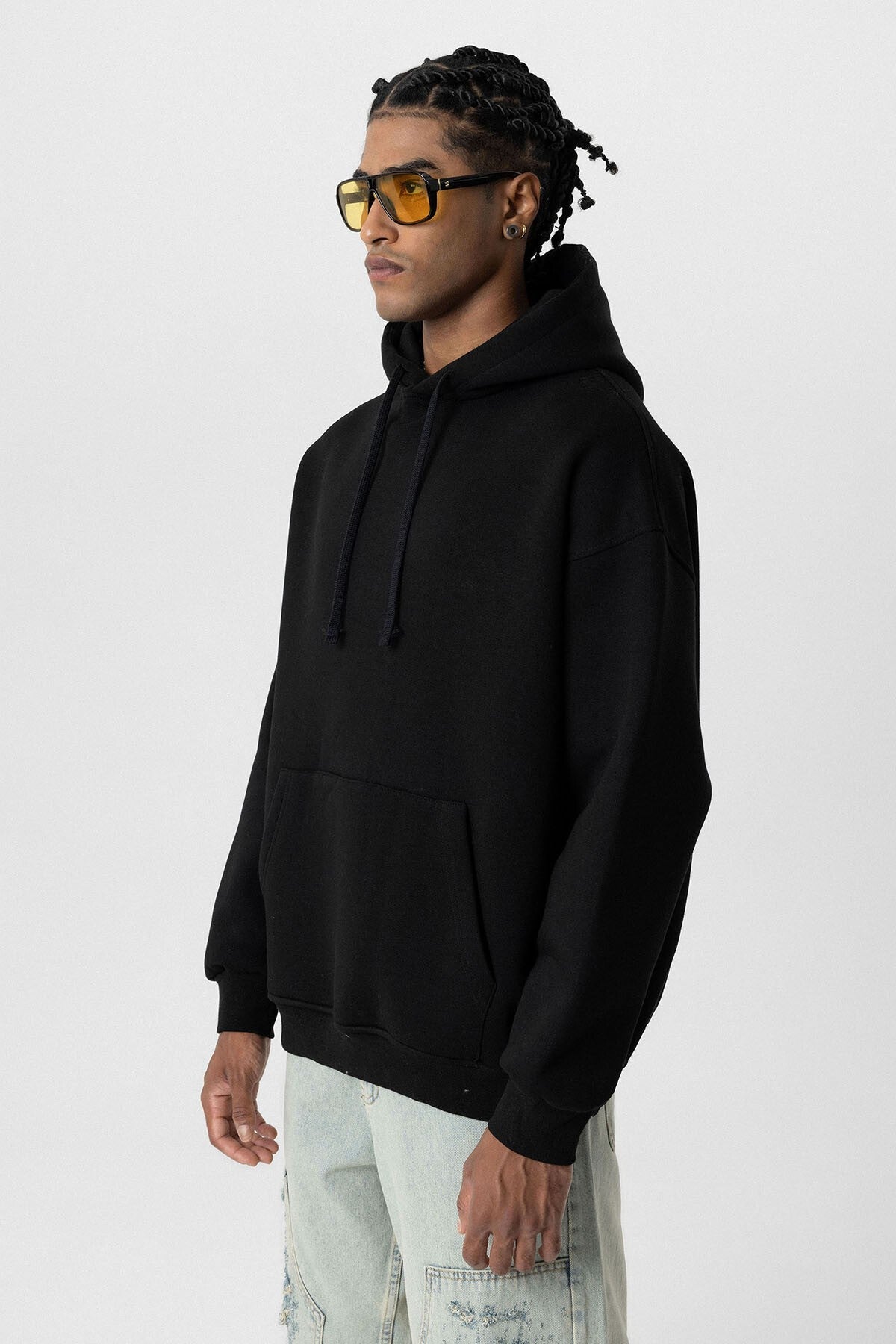 Basic Oversized Hooded Sweatshirt with Pockets