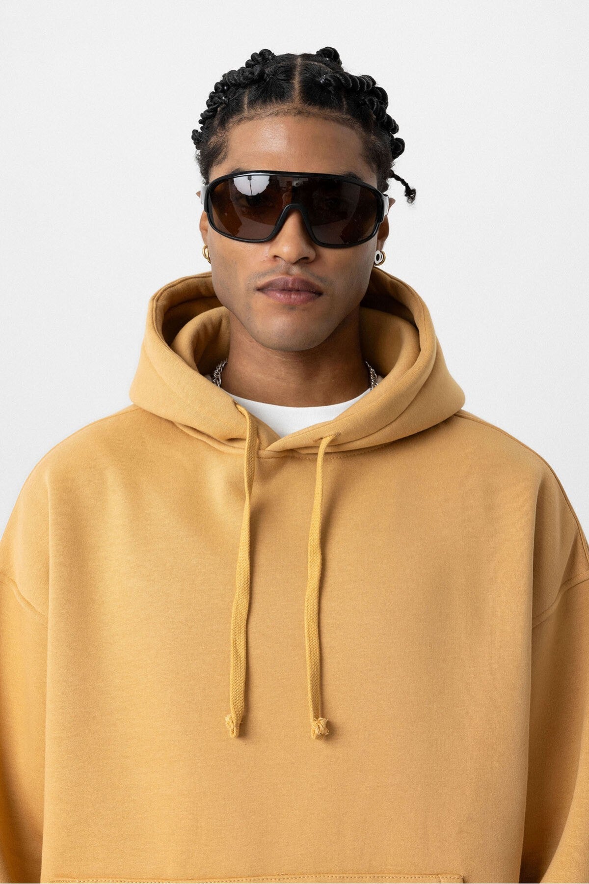 Basic Oversized Hooded Sweatshirt with Pockets