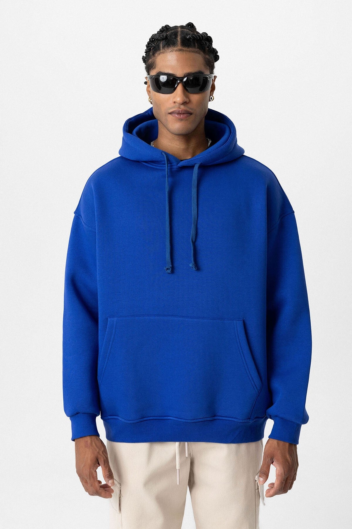 Basic Oversized Hooded Sweatshirt with Pockets