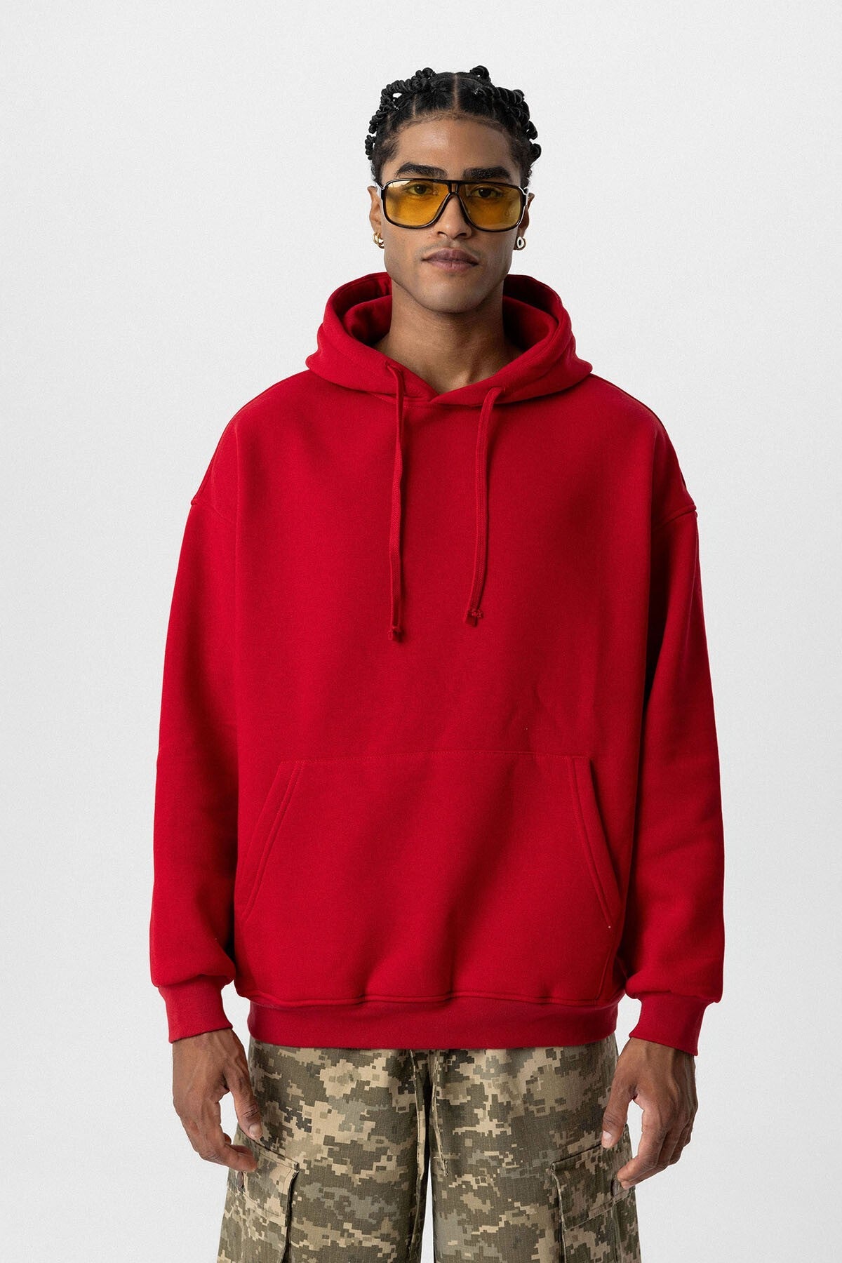 Basic Oversized Hooded Sweatshirt with Pockets