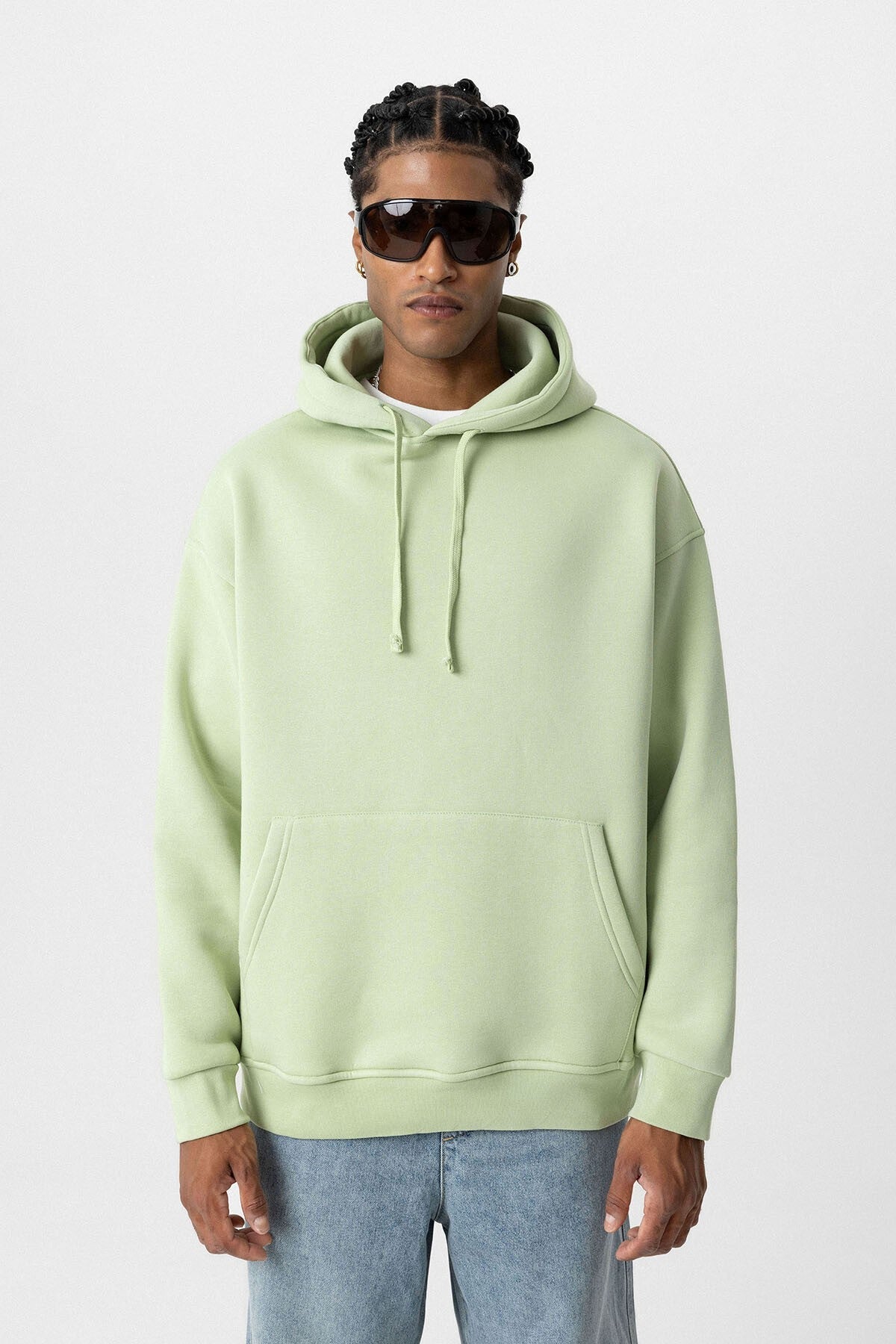 Basic Oversized Hooded Sweatshirt with Pockets