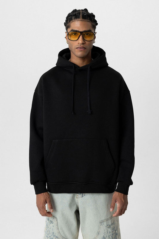 Basic Oversized Hooded Sweatshirt with Pockets