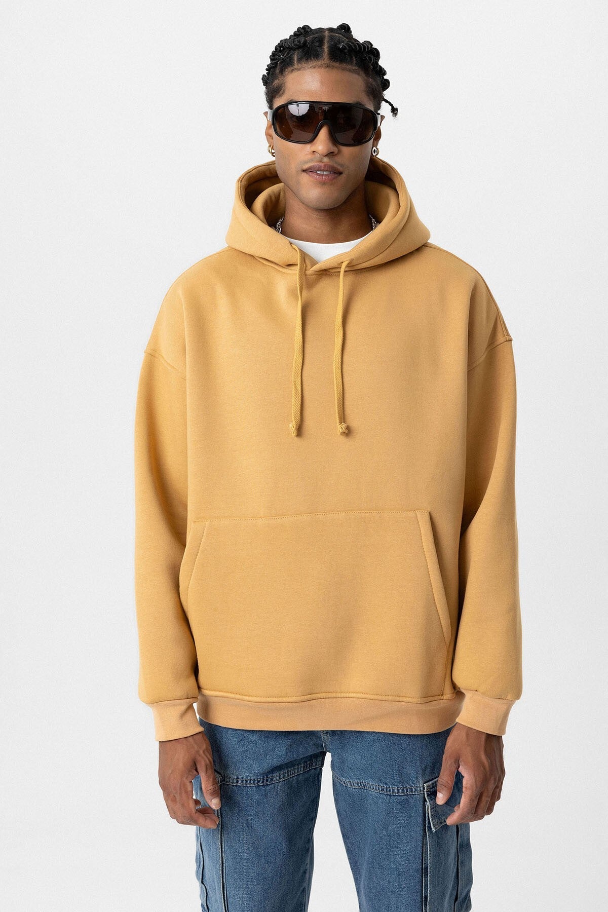 Basic Oversized Hooded Sweatshirt with Pockets