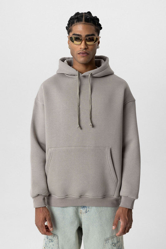 Basic Oversized Hooded Sweatshirt with Pockets