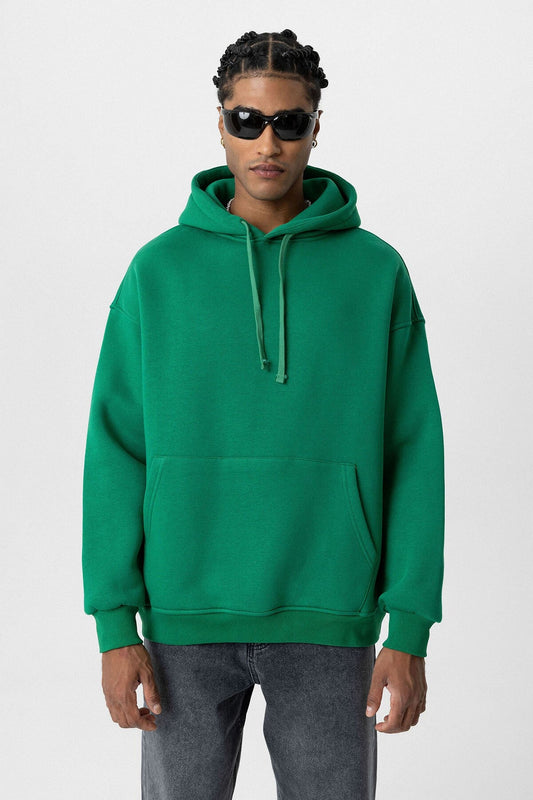 Basic Oversized Hooded Sweatshirt with Pockets