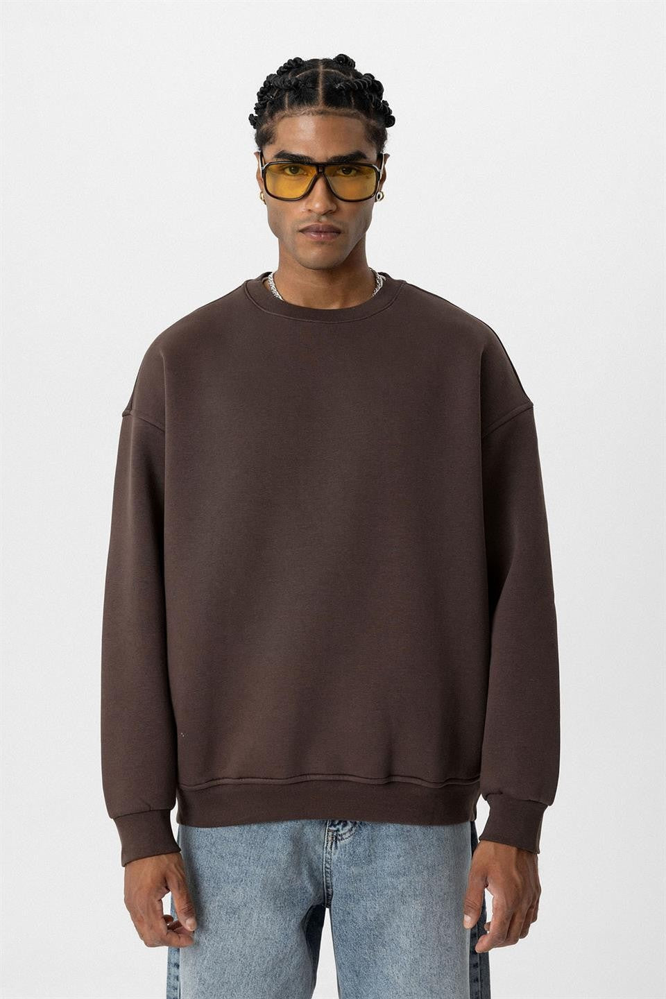 Basic Oversized Crew-Neck Sweatshirt
