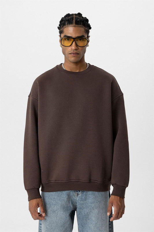 Basic Oversized Crew-Neck Sweatshirt