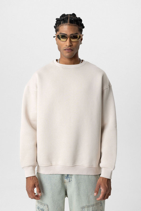 Basic Oversized Crew-Neck Sweatshirt