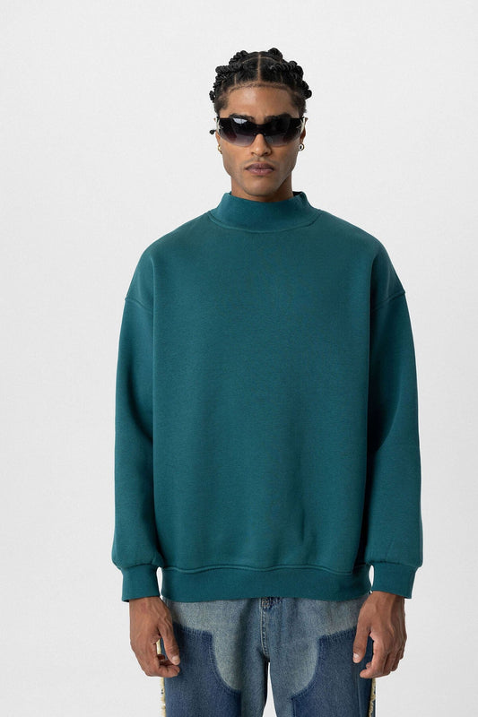 Basic Oversized Crew-Neck Sweatshirt
