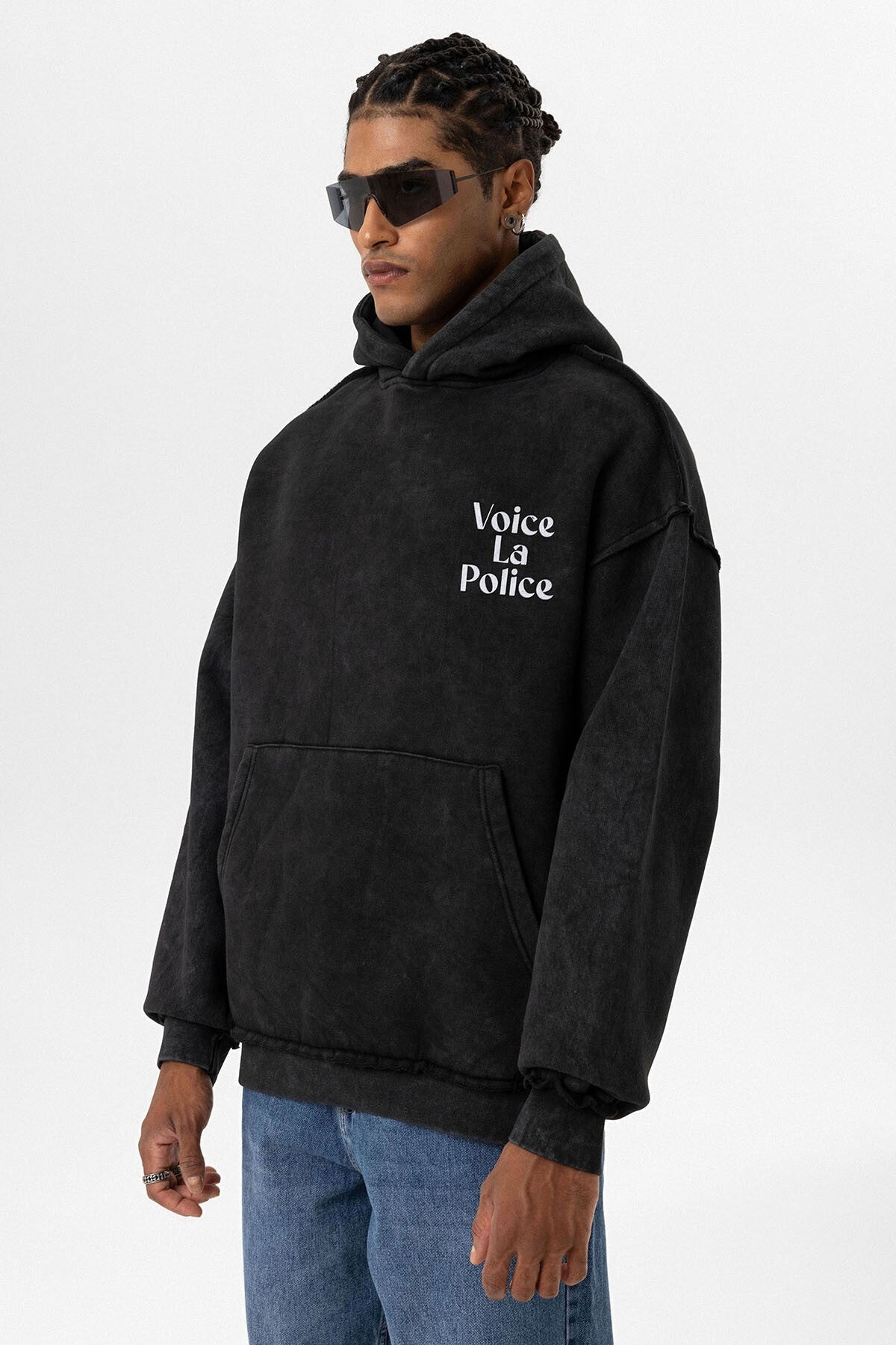 Oversized Hooded Sweatshirt with Back Print V10-06