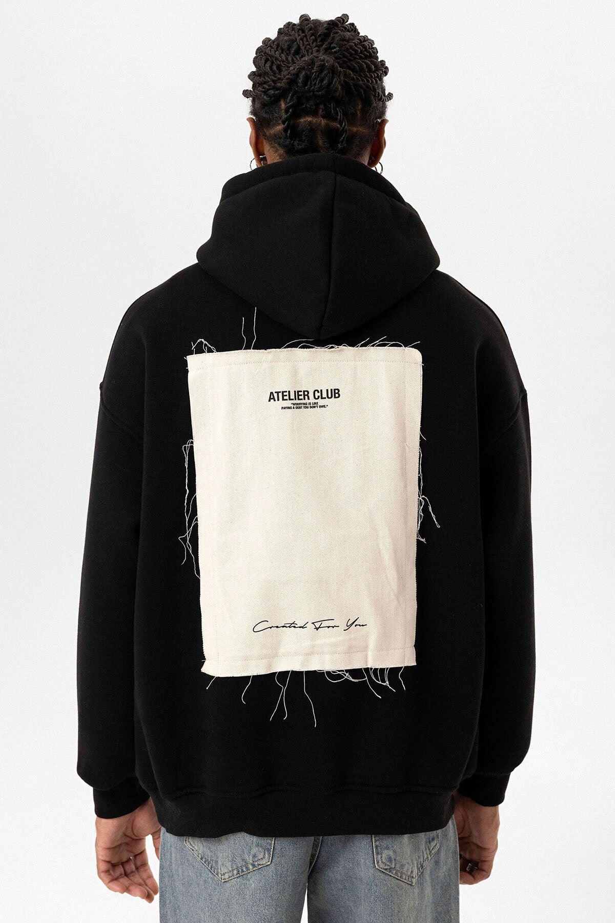 Label: Detailed Oversized Hooded Sweatshirt