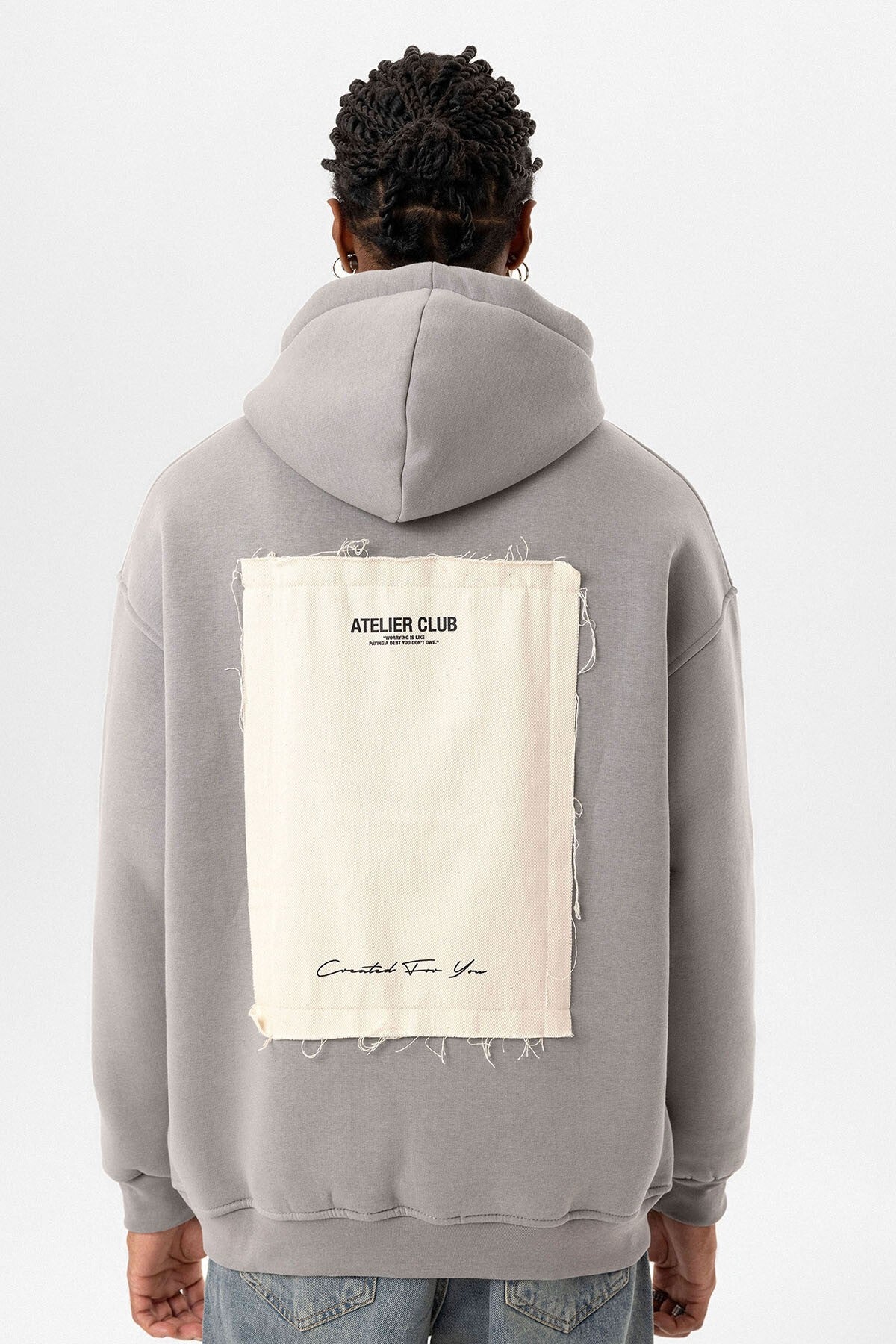Label: Detailed Oversized Hooded Sweatshirt