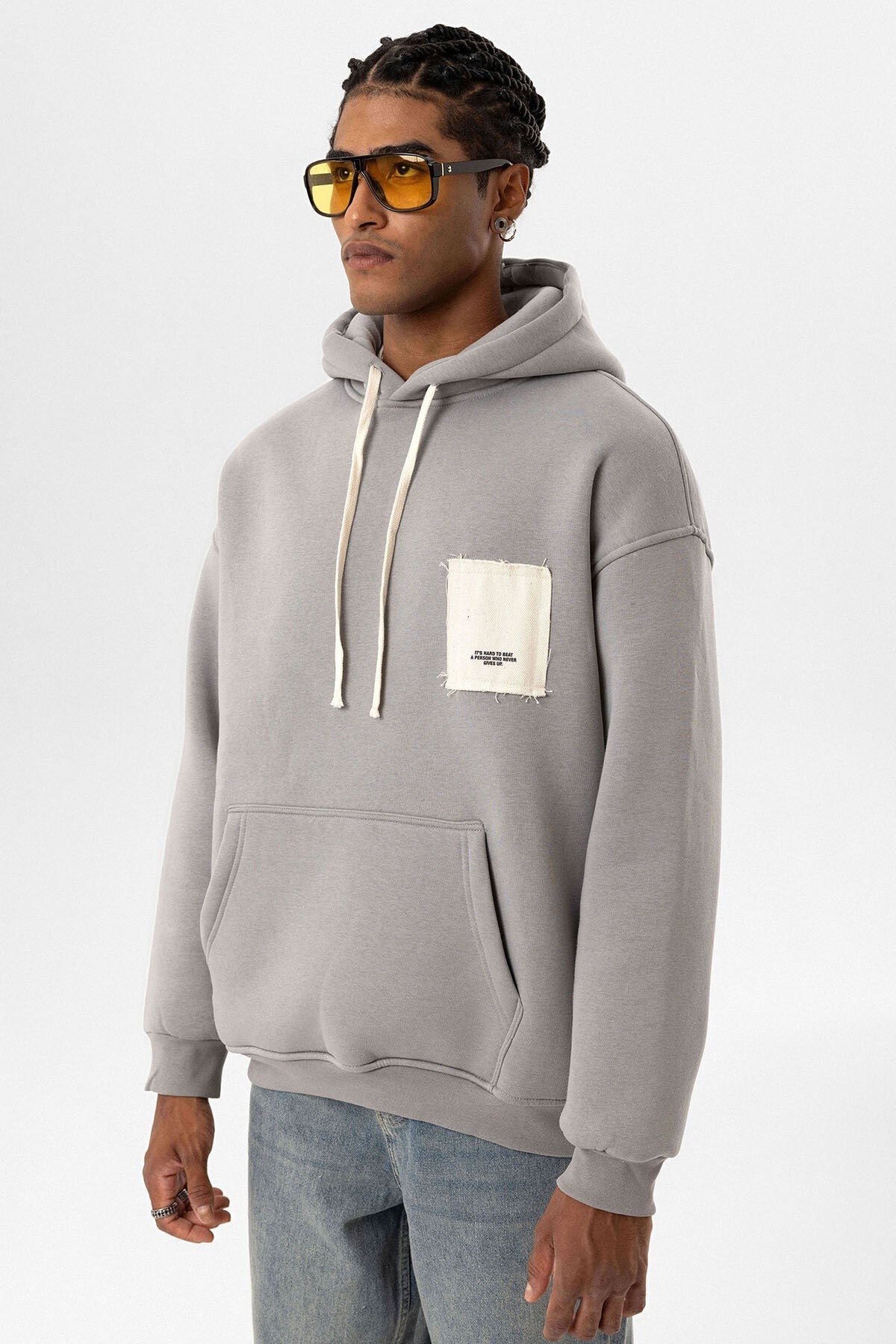 Label: Detailed Oversized Hooded Sweatshirt