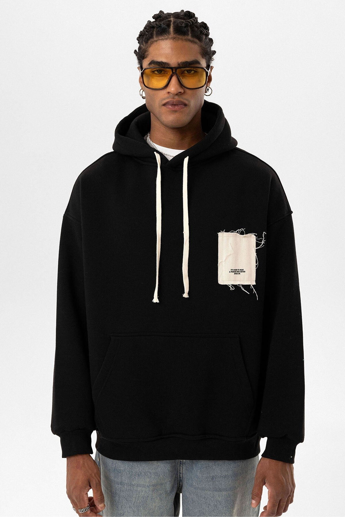 Label: Detailed Oversized Hooded Sweatshirt