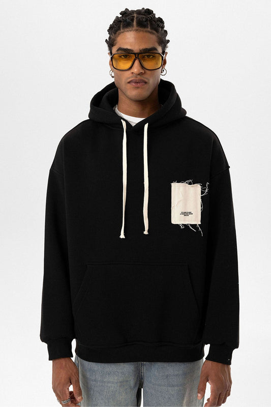 Label: Detailed Oversized Hooded Sweatshirt