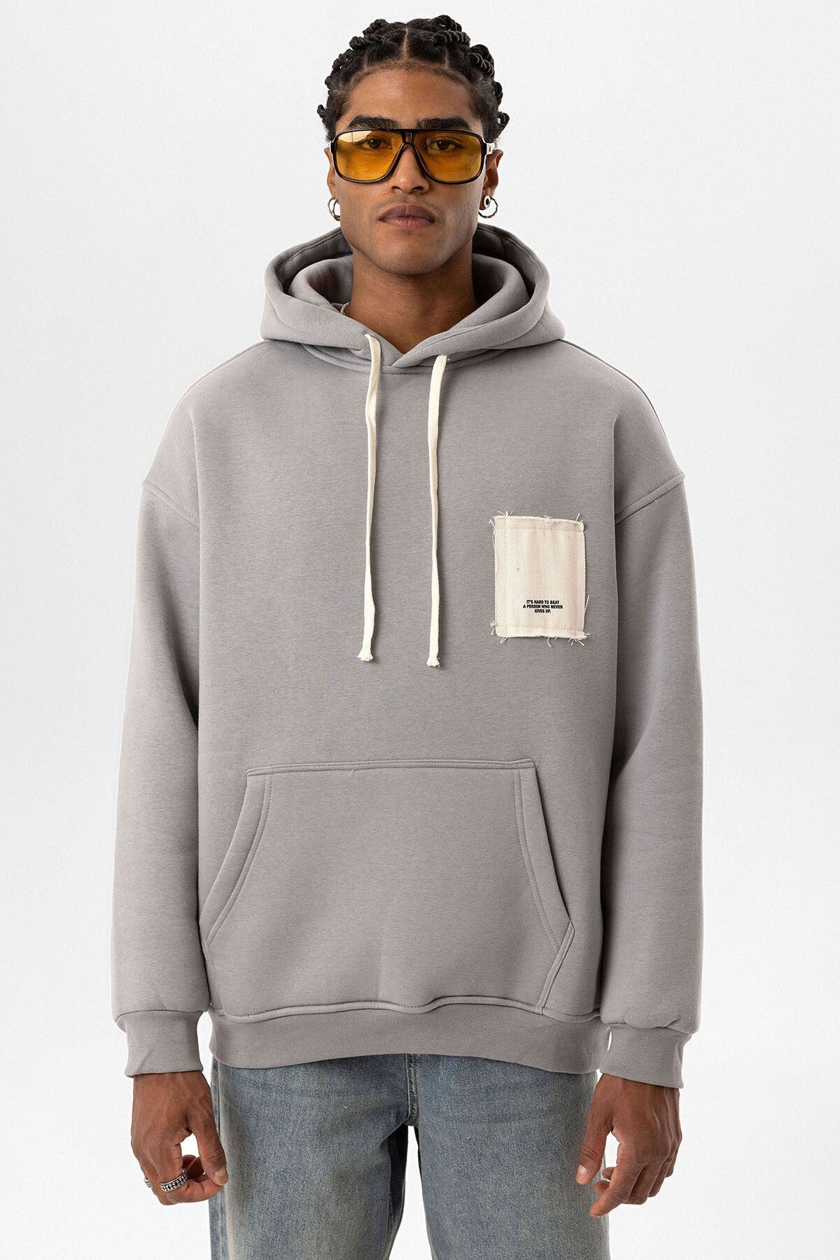 Label: Detailed Oversized Hooded Sweatshirt