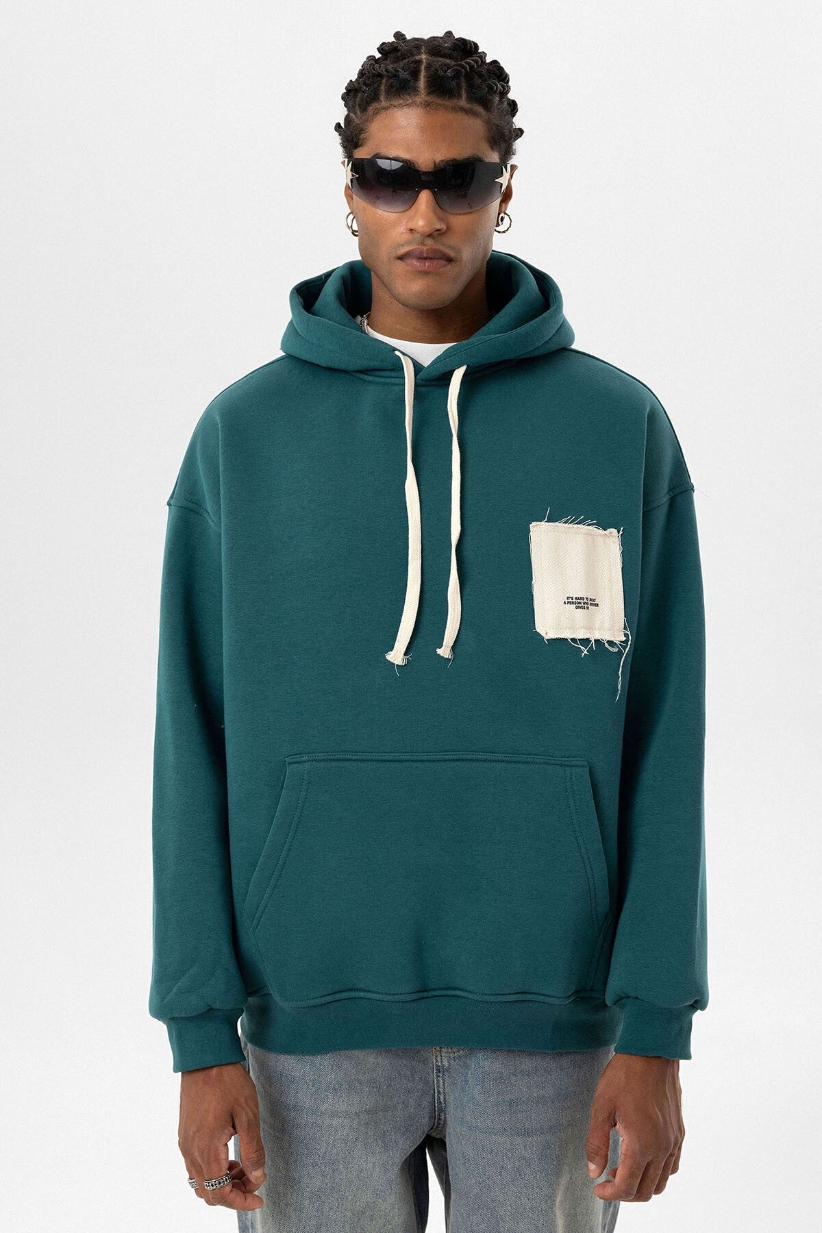 Label: Detailed Oversized Hooded Sweatshirt