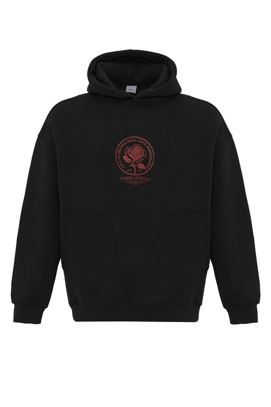 Oversized Sweatshirt with Detailed Pocket Print