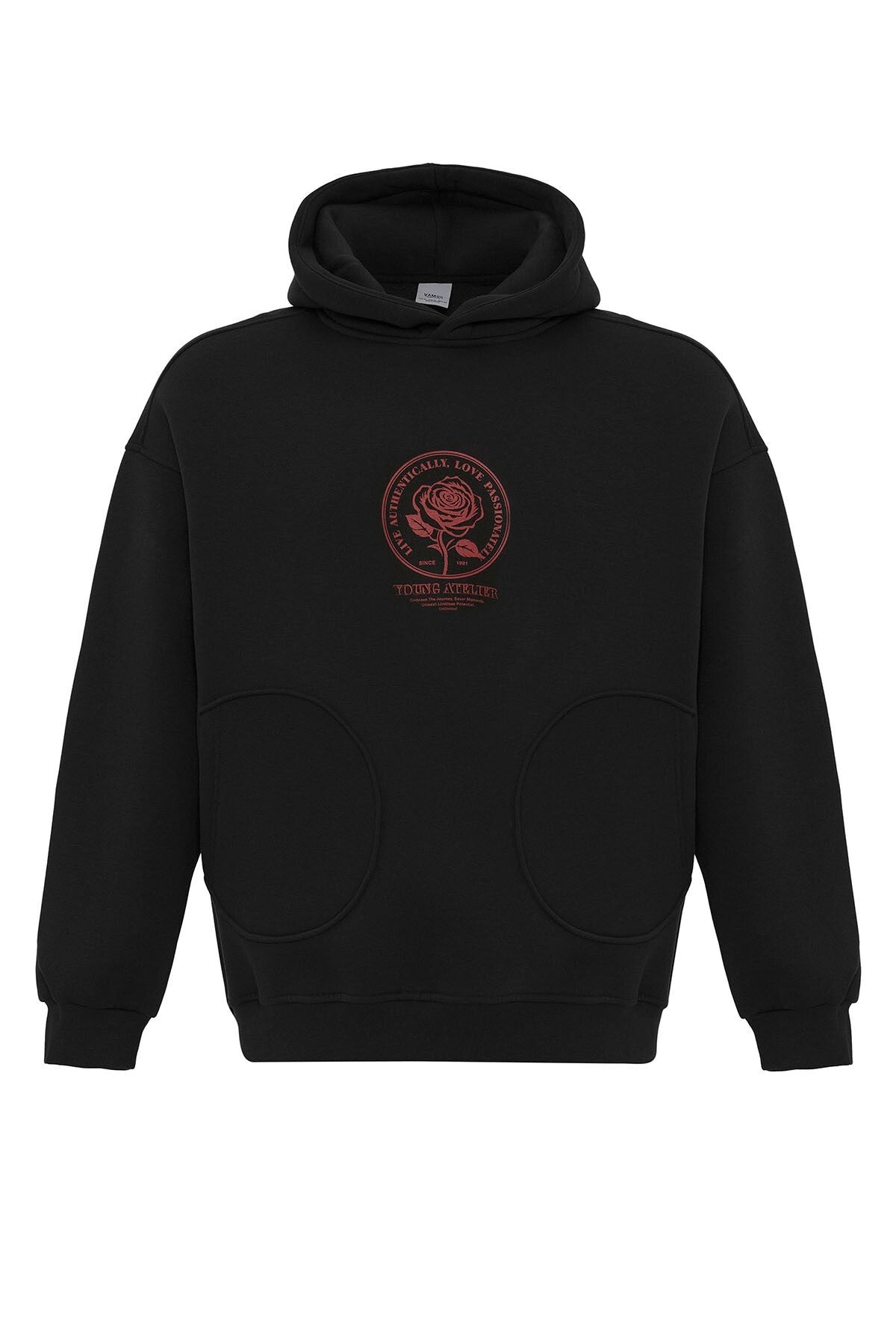 Oversized Sweatshirt with Detailed Pocket Print