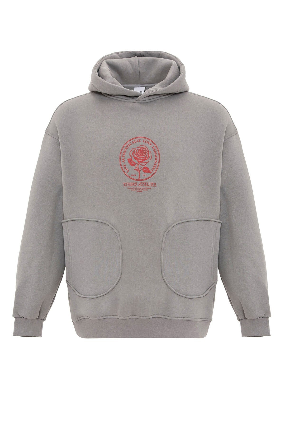 Oversized Sweatshirt with Detailed Pocket Print