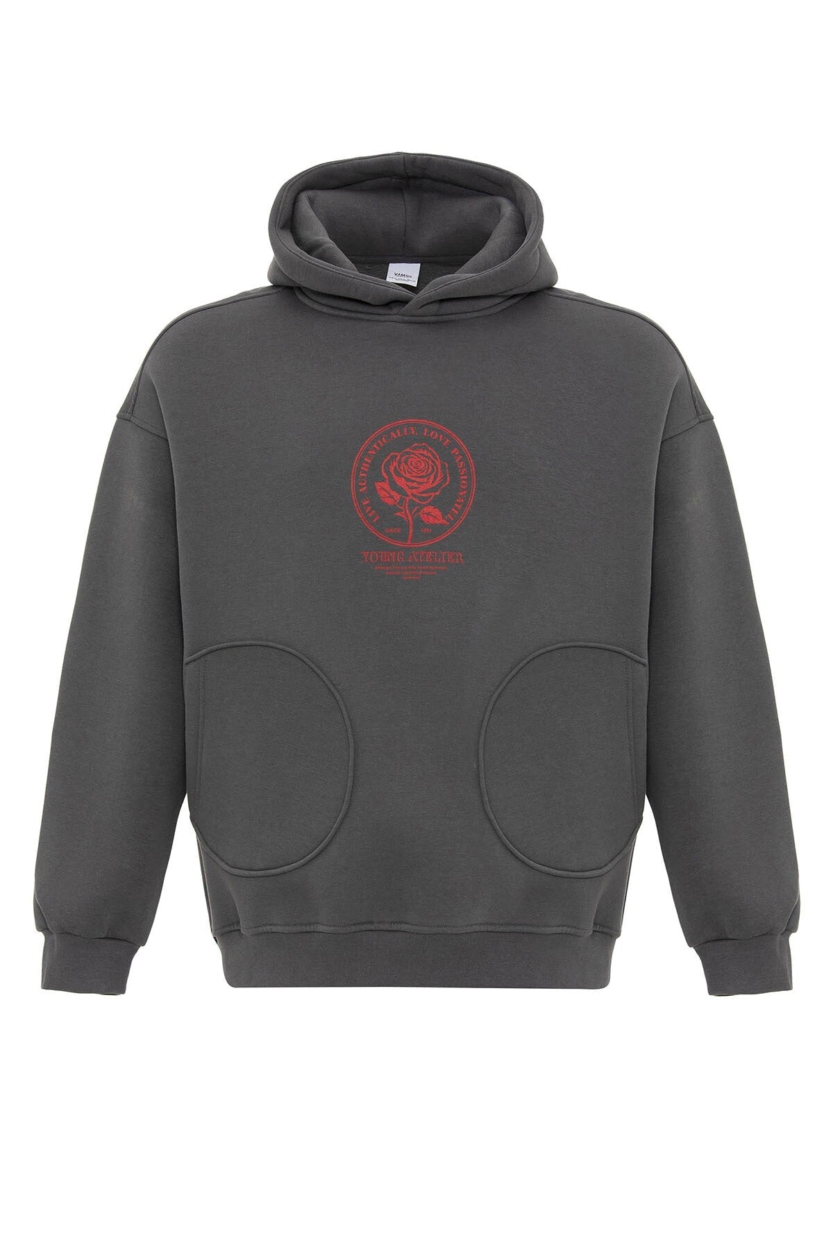 Oversized Sweatshirt with Detailed Pocket Print
