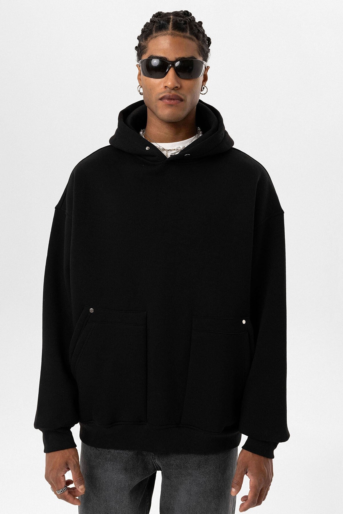 Oversized Hooded Sweatshirt with Pockets