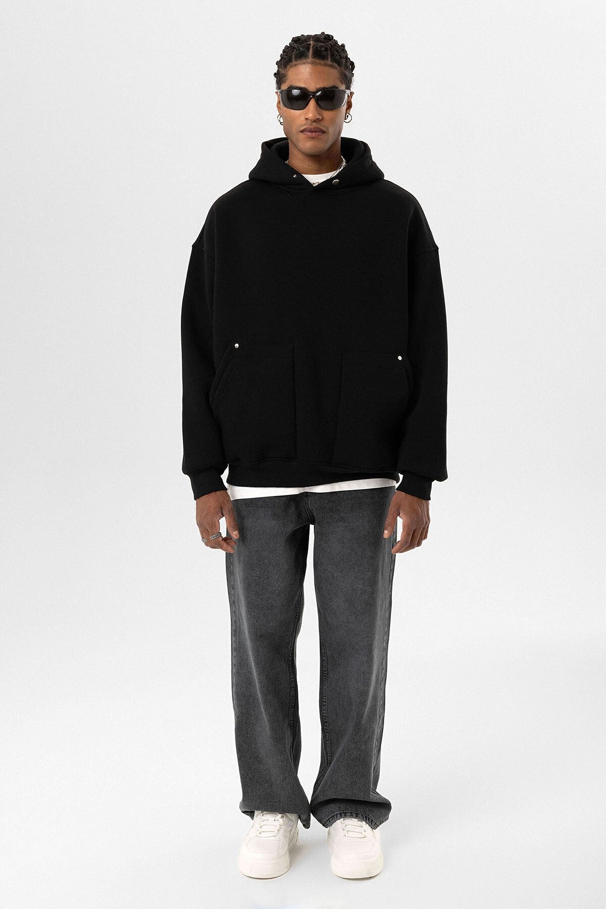 Oversized Hooded Sweatshirt with Pockets
