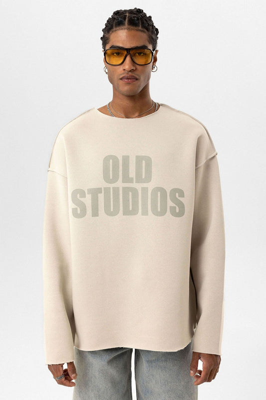Oversized Sweatshirt with Stitching Details