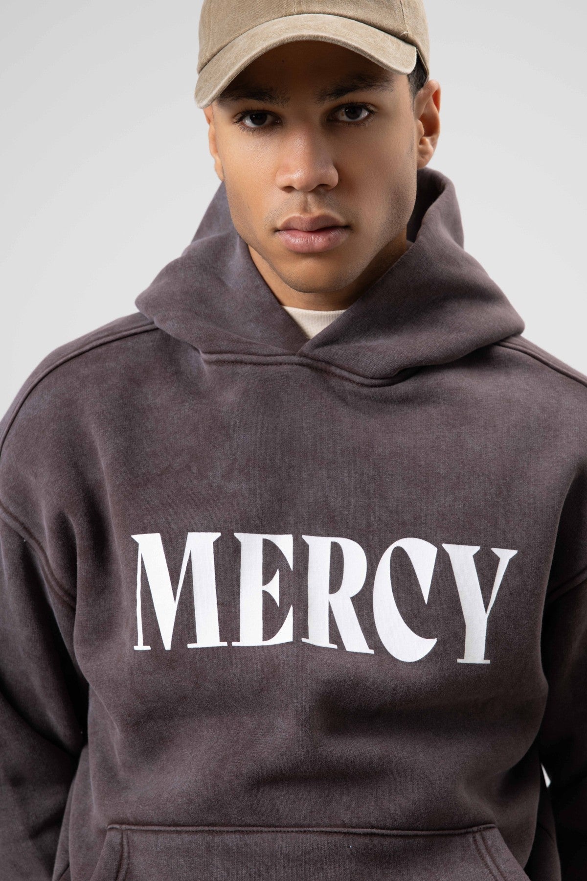 Oversized Sweatshirt with Card-Print Detail and Washed Finish