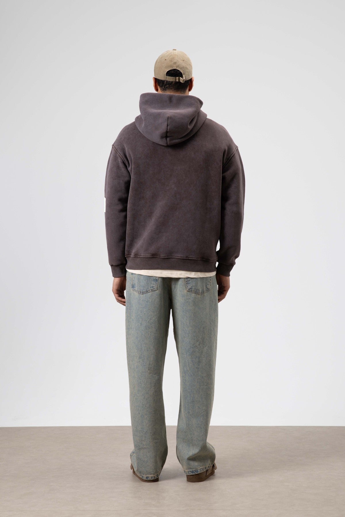 Oversized Sweatshirt with Card-Print Detail and Washed Finish