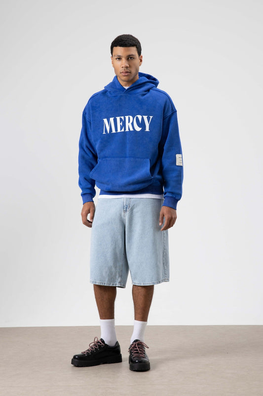 Oversized Sweatshirt with Card-Print Detail and Washed Finish