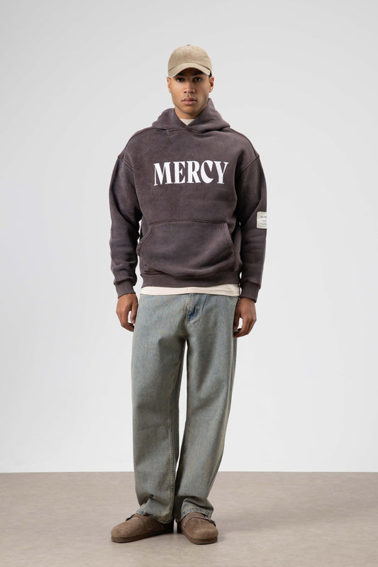 Oversized Sweatshirt with Card-Print Detail and Washed Finish