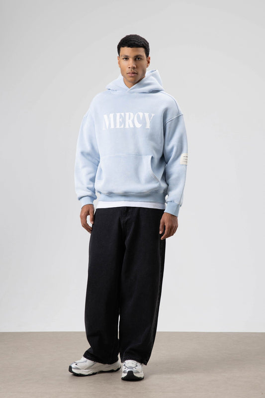 Oversized Sweatshirt with Card-Print Detail and Washed Finish
