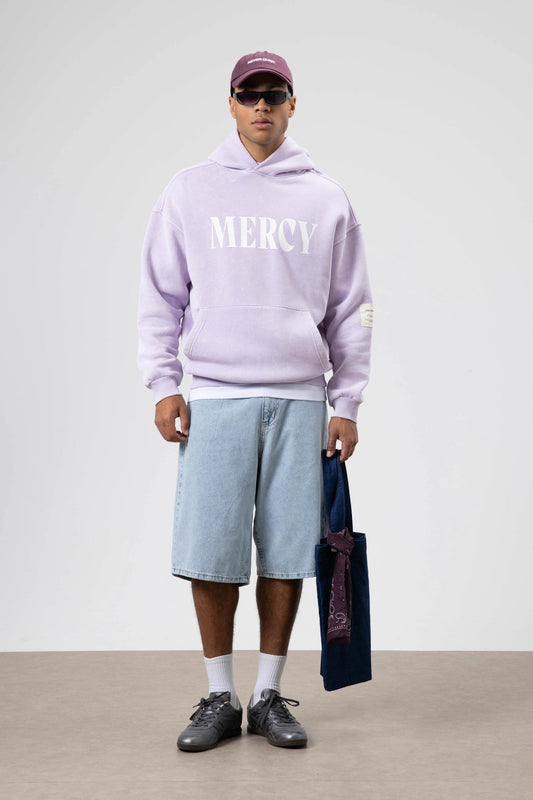 Oversized Sweatshirt with Card-Print Detail and Washed Finish