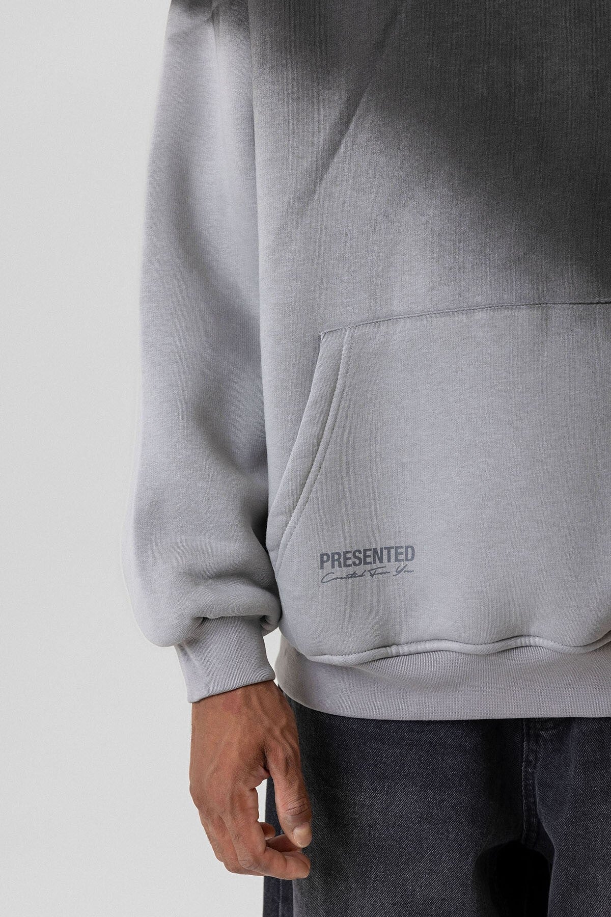 Oversized Hooded Sweatshirt with Color Gradient