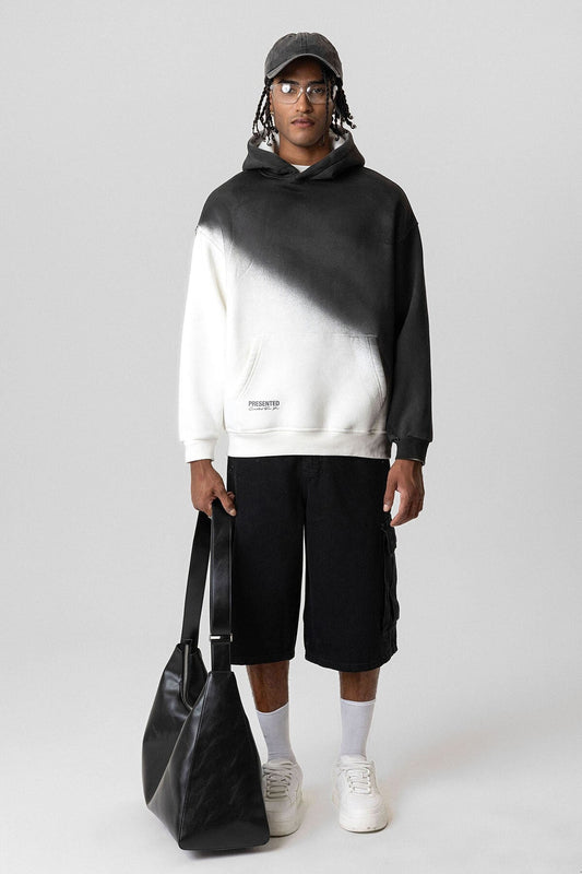 Oversized Hooded Sweatshirt with Color Gradient