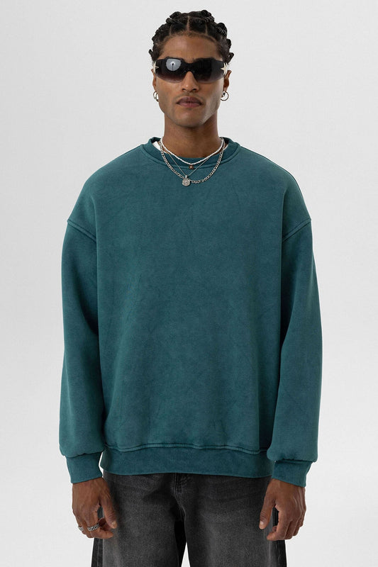 Machine-Washable Basic Oversized Sweatshirt