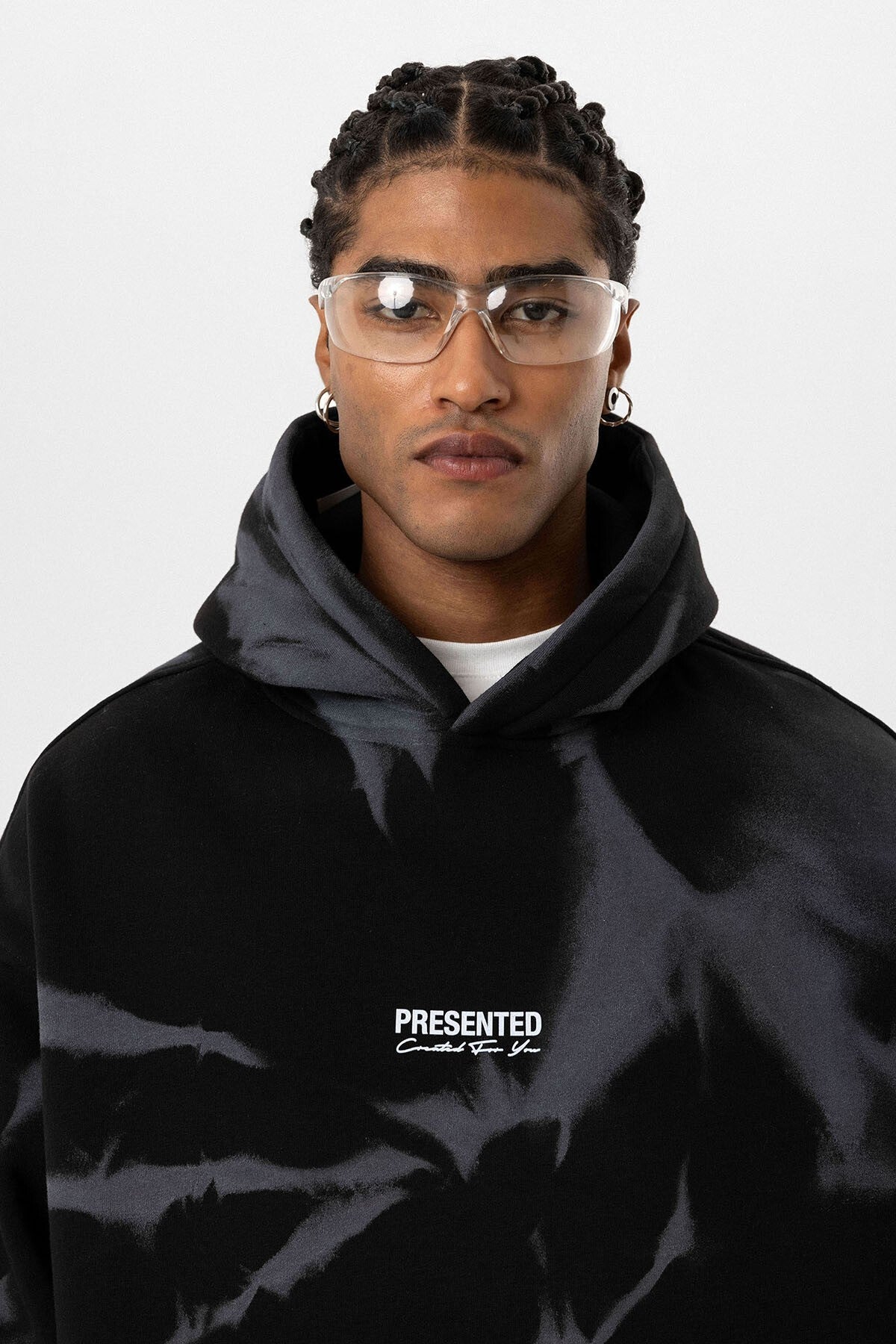 Color-Detailed Oversized Hooded Sweatshirt