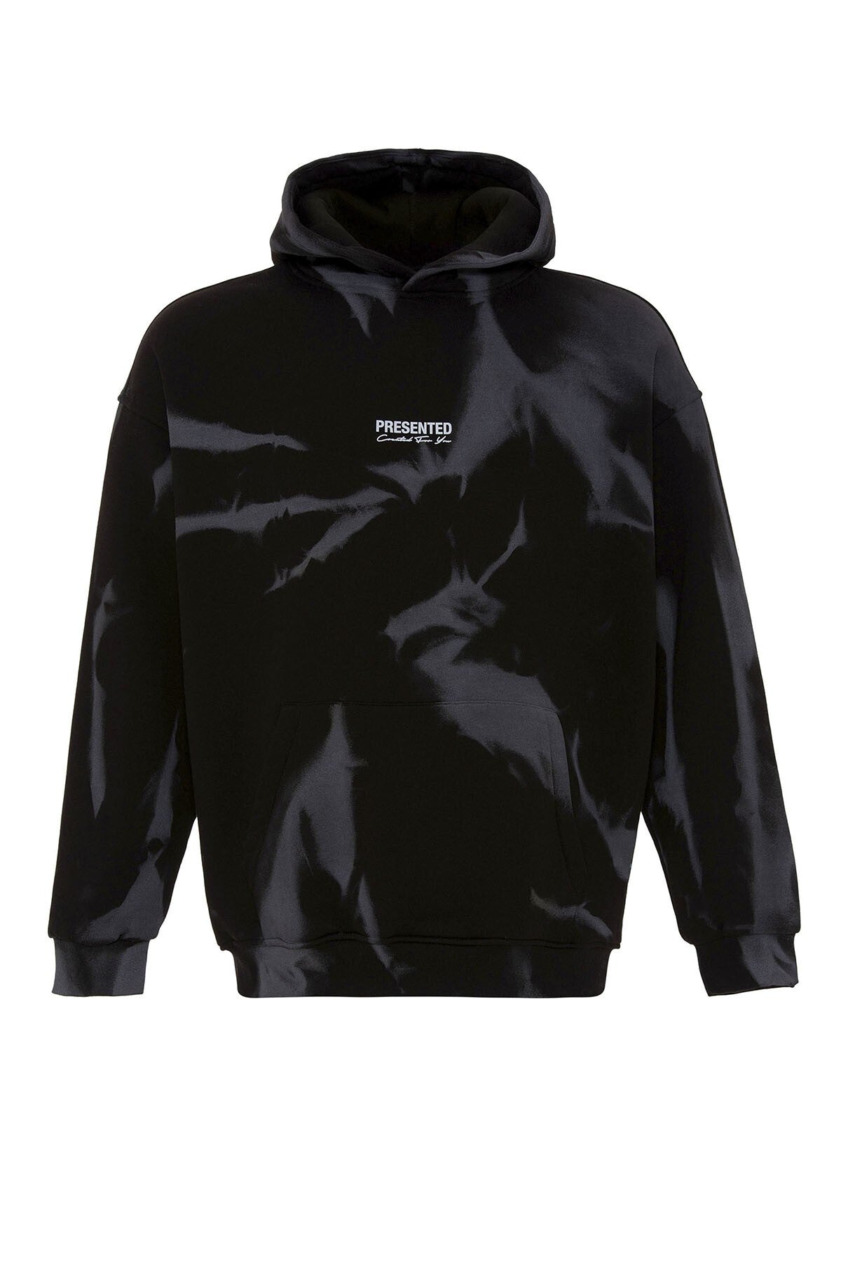 Color-Detailed Oversized Hooded Sweatshirt