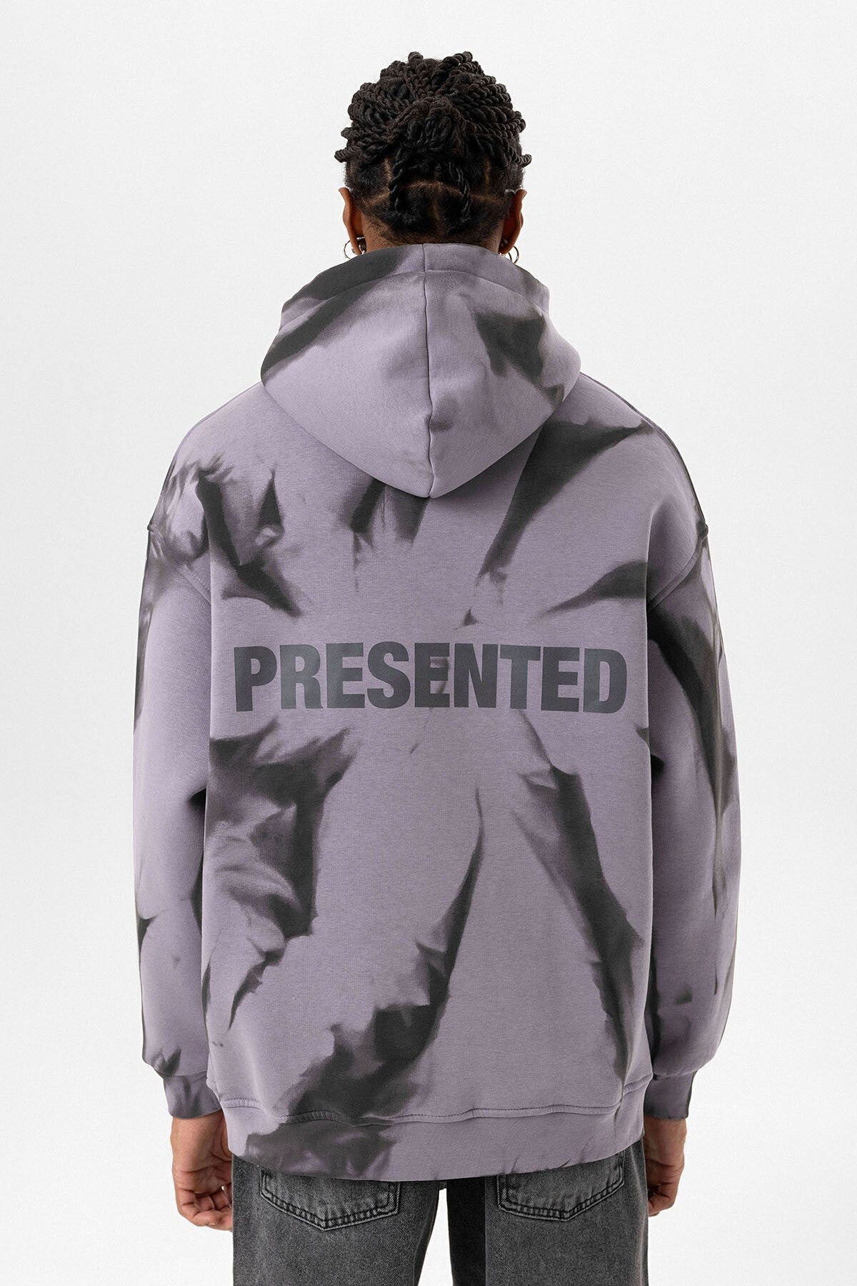 Color-Detailed Oversized Hooded Sweatshirt
