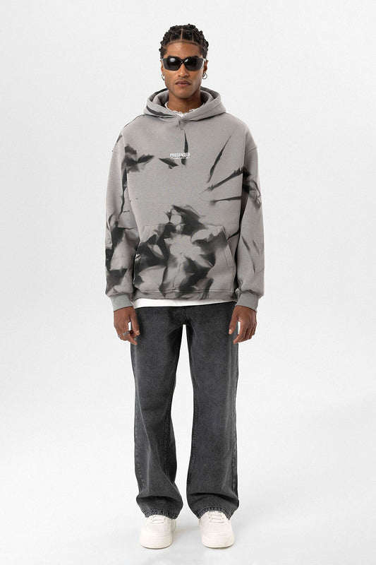 Color-Detailed Oversized Hooded Sweatshirt