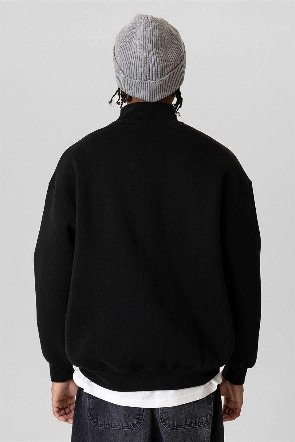 Basic Oversized Sweatshirt with Zipper