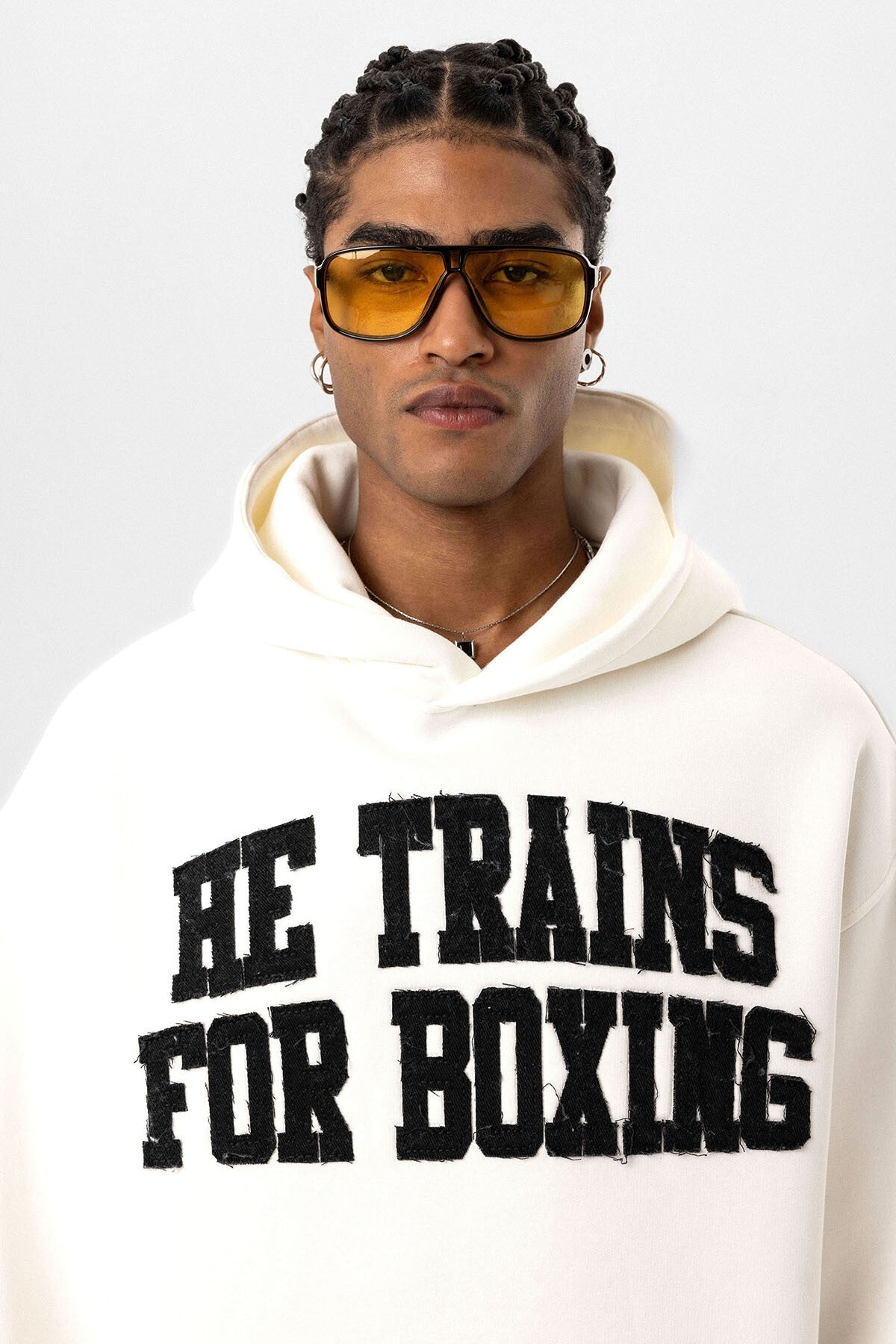 Oversized Hooded Sweatshirt with Printed Design