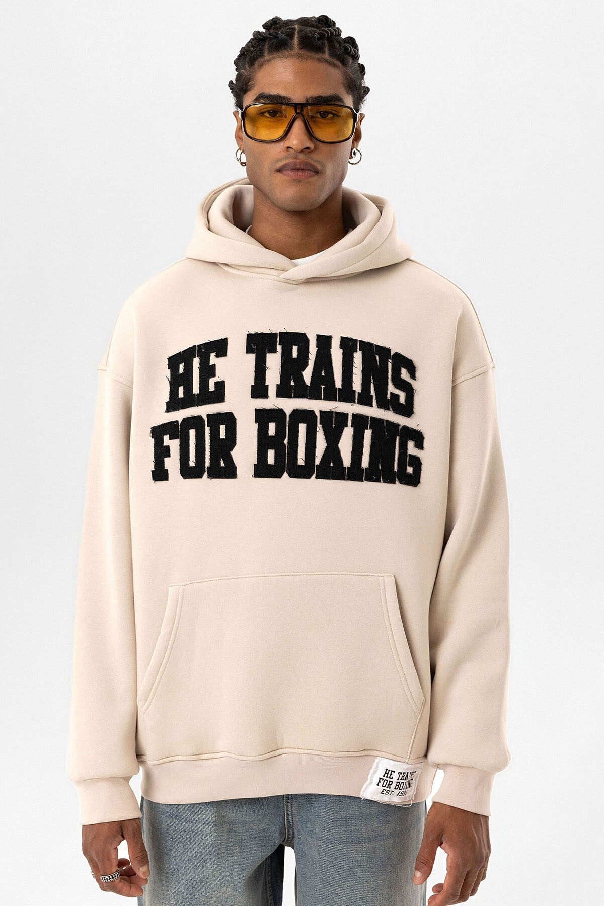Oversized Hooded Sweatshirt with Printed Design