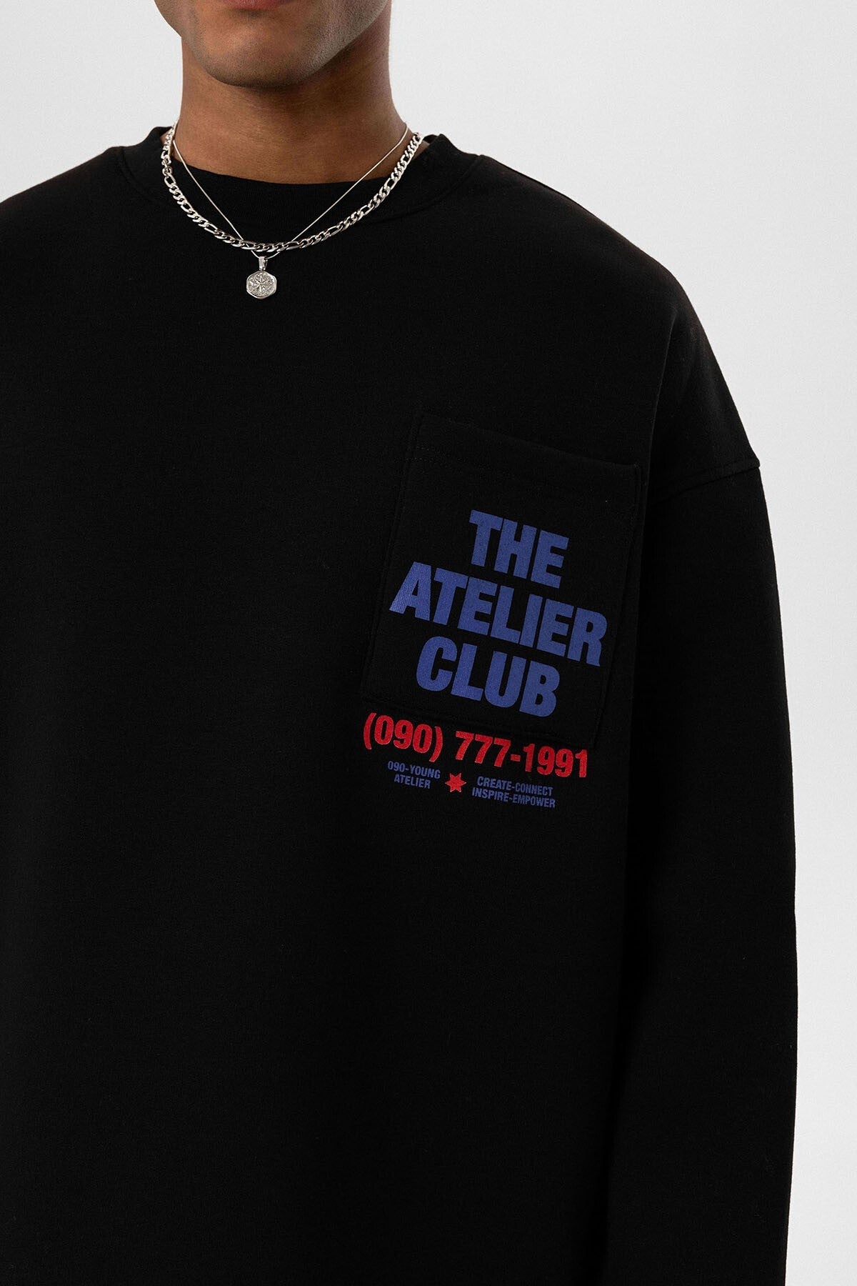 Oversized Sweatshirt with Printed Design