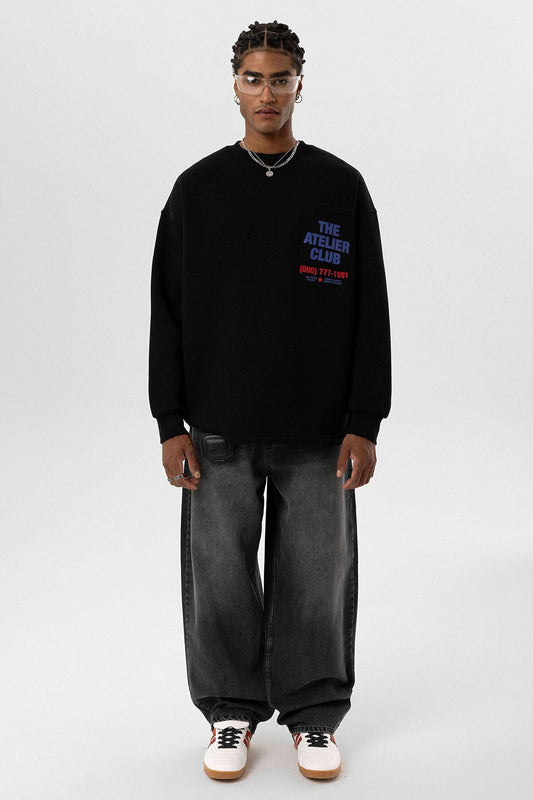 Oversized Sweatshirt with Printed Design