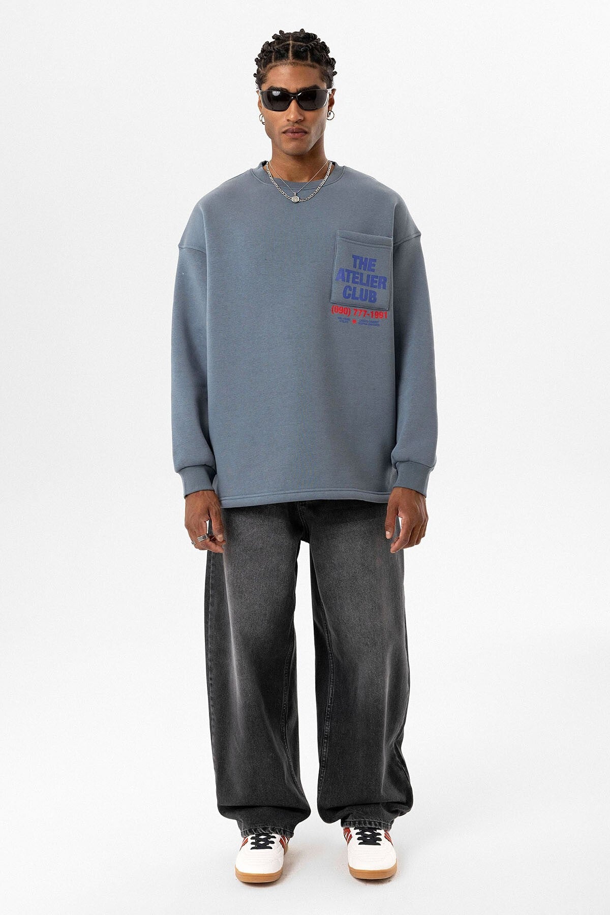 Oversized Sweatshirt with Printed Design